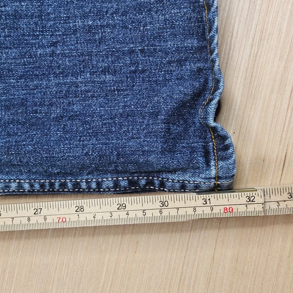 Y2K Vigoss Bootcut Jeans Womens 9 32x32 Blue Denim Stretch Low Rise P1091M
